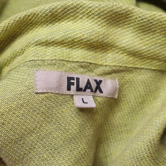 FLAX Heavyweight Linen Button Down Shirt Collared Unlined Shacket Women's L - Picture 7 of 9